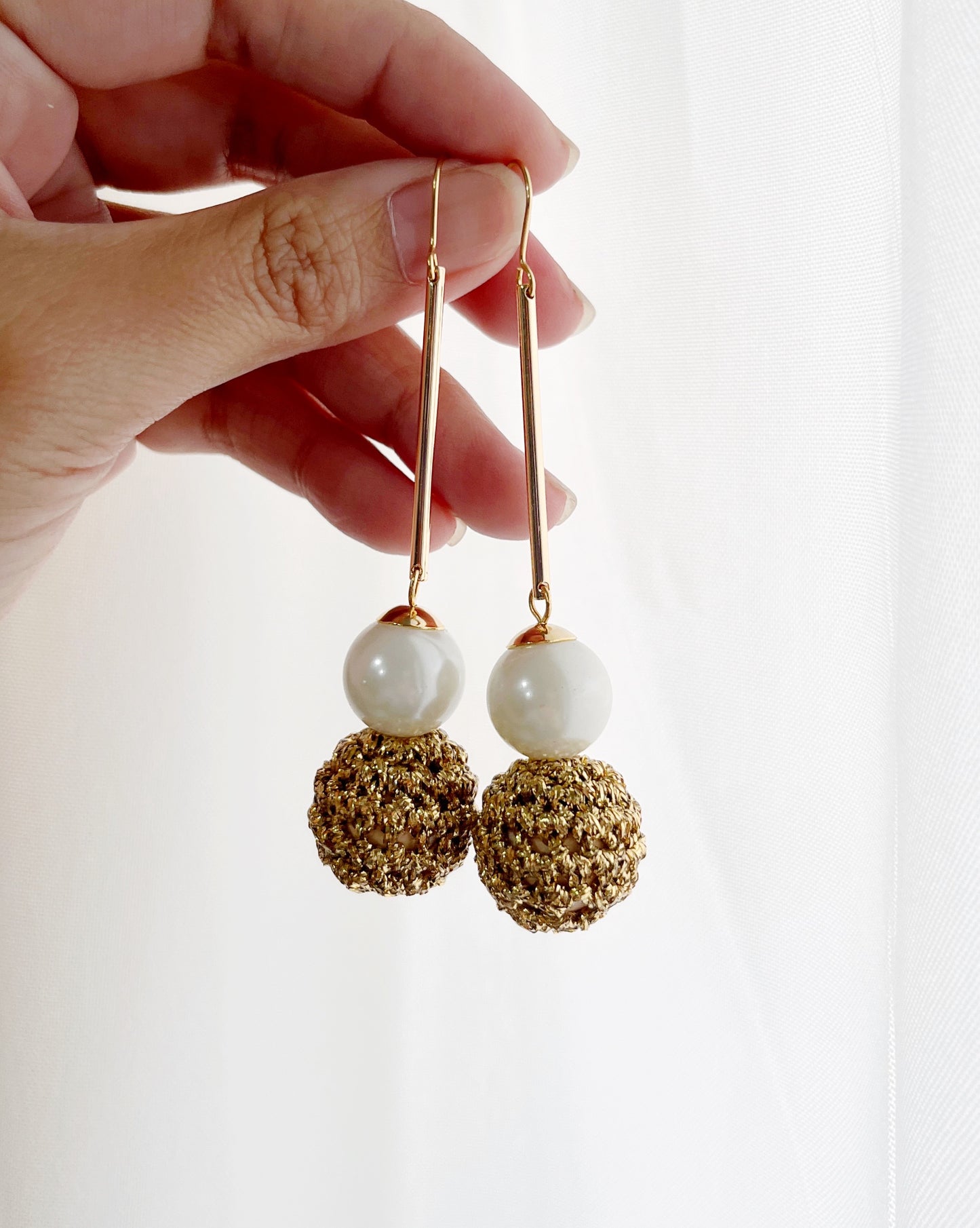 Holiday Ball Drop Earrings- gold