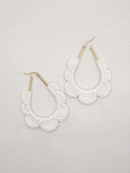 Cordelia scalloped teardrop hoops