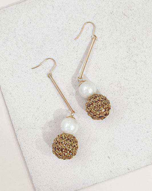 Holiday Ball Drop Earrings- gold