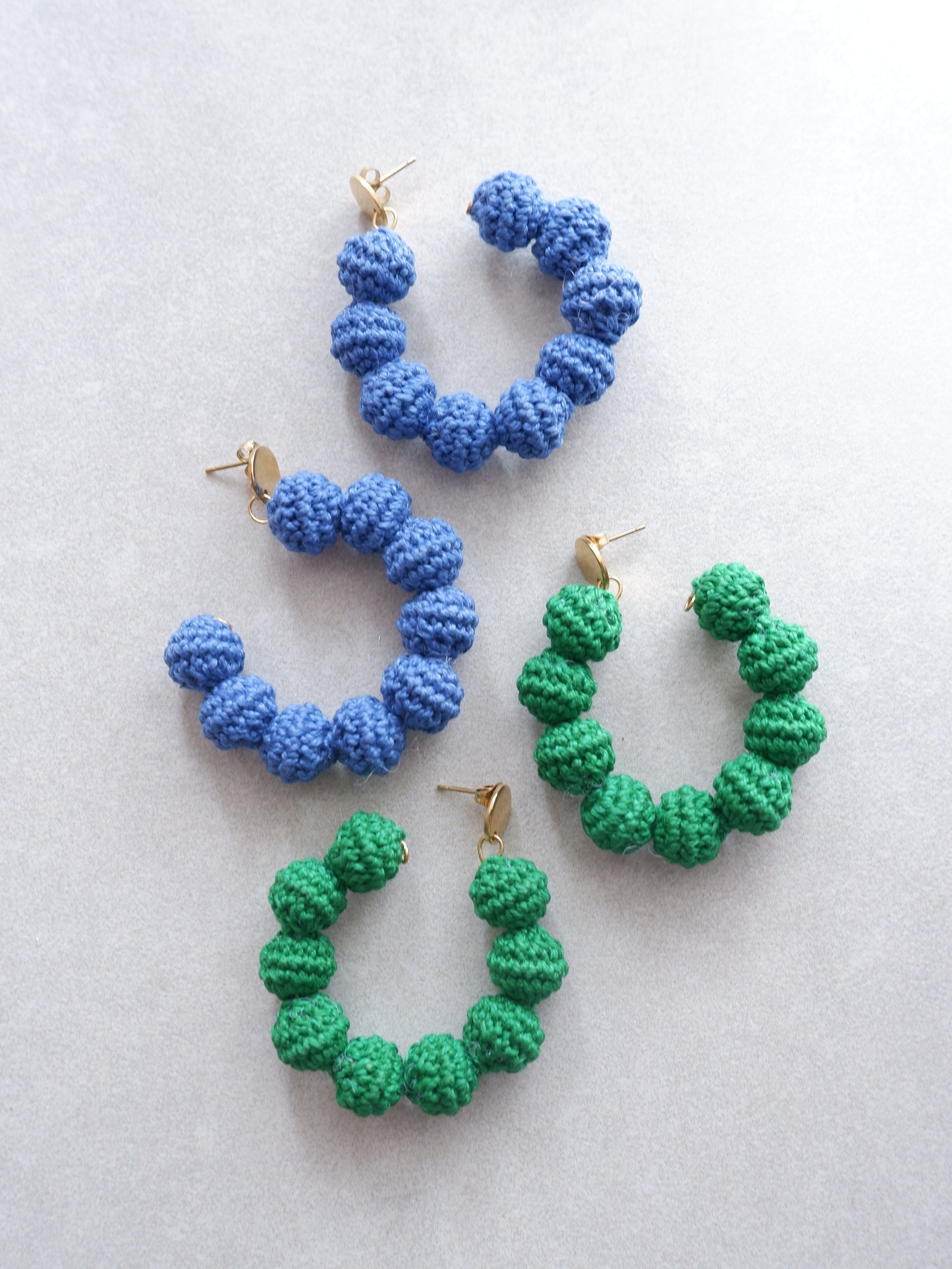 Aia crochet bonbon hoop earrings- Cool Tones