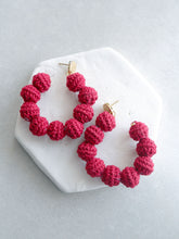 Load image into Gallery viewer, Aia crochet bonbon hoop earrings- Warm Tones
