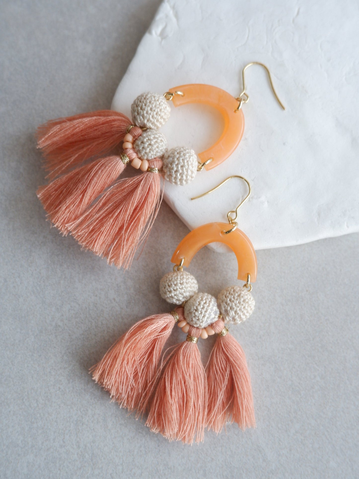 Agathe dangling tassel earrings