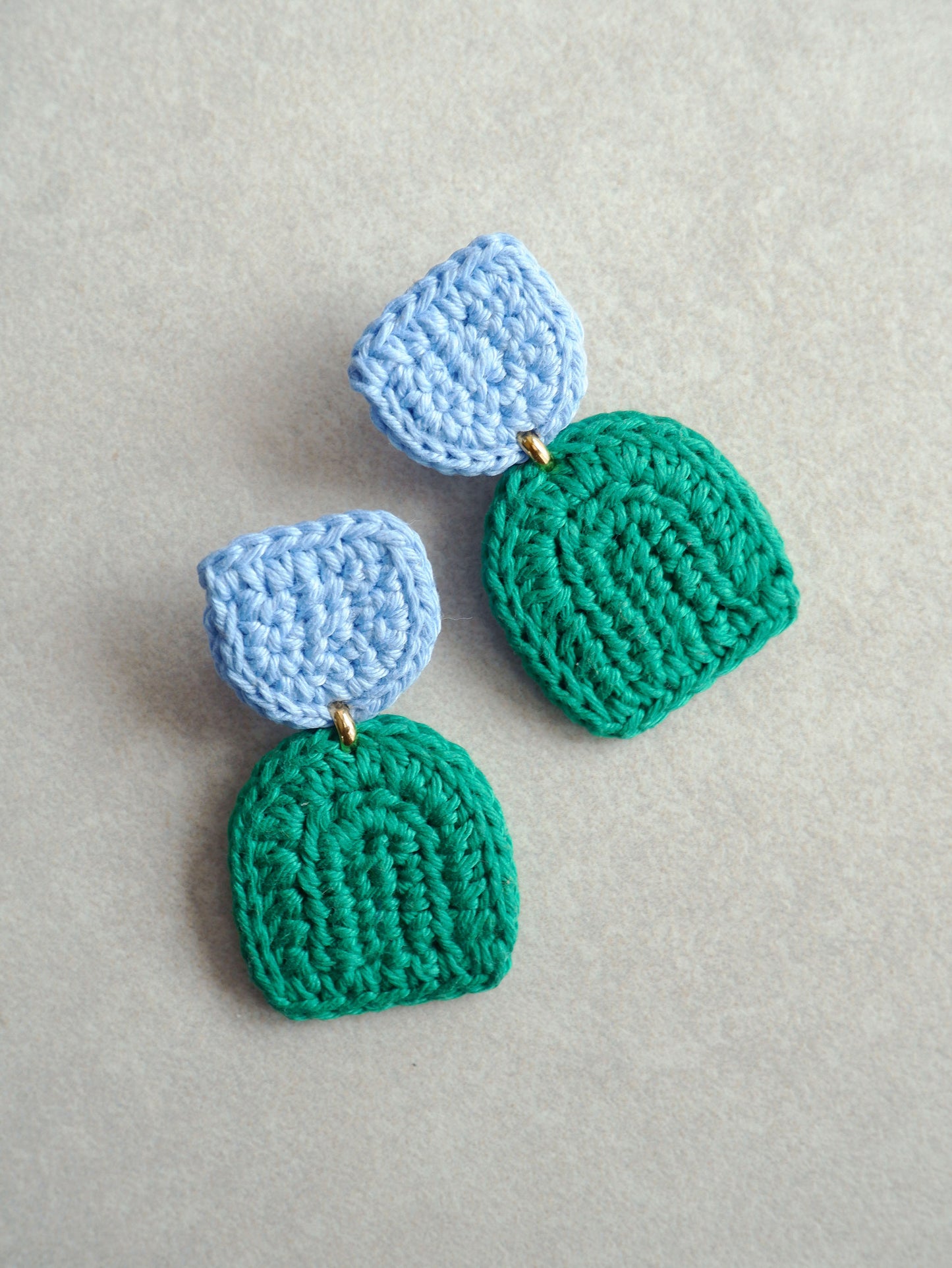 Addie colorblock crochet Mod earrings- Cool Tones