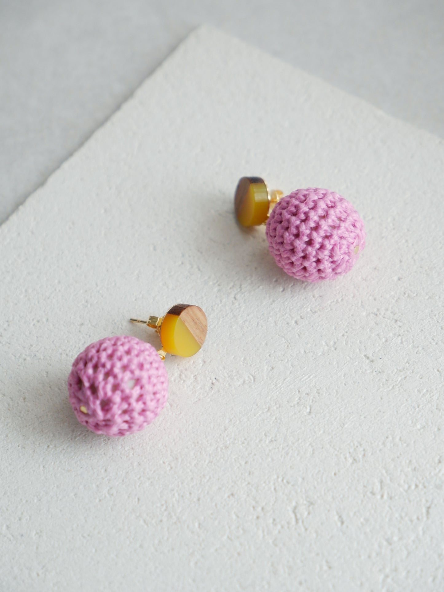 Hana crochet bead earrings- Orchid