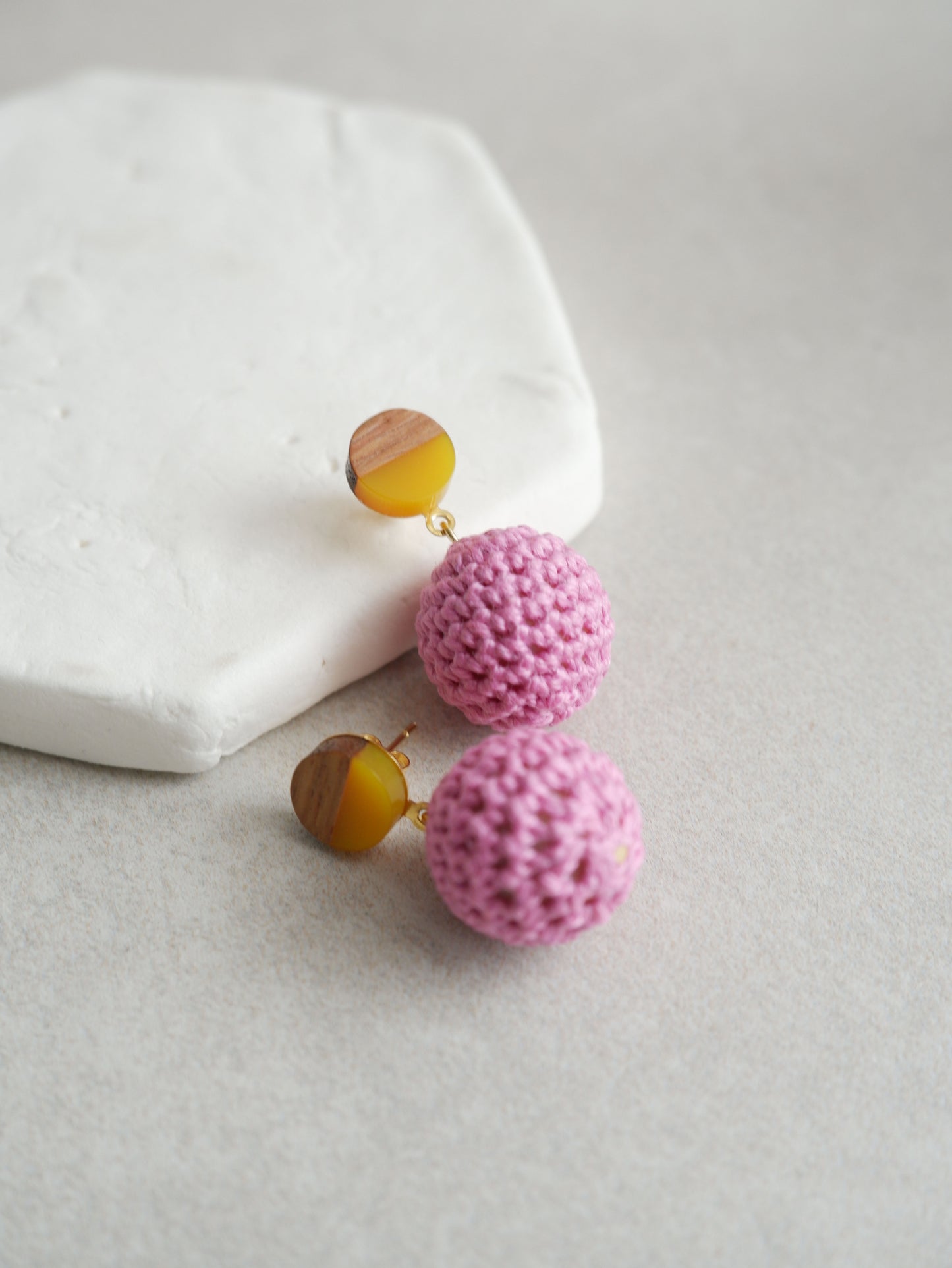 Hana crochet bead earrings- Orchid