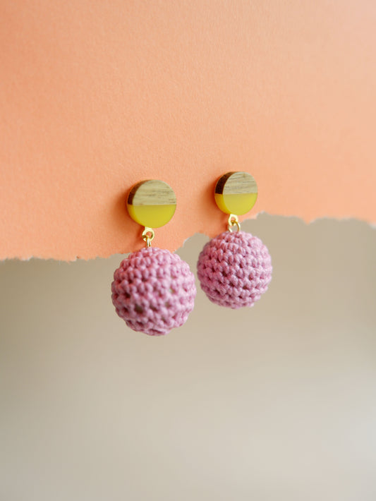 Hana crochet bead earrings- Orchid