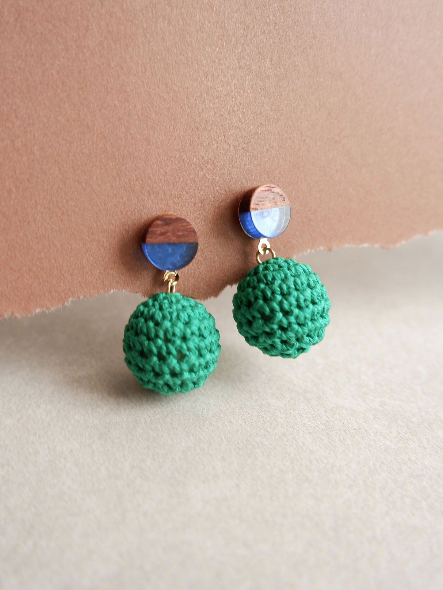 Hana crochet bead earrings- Green