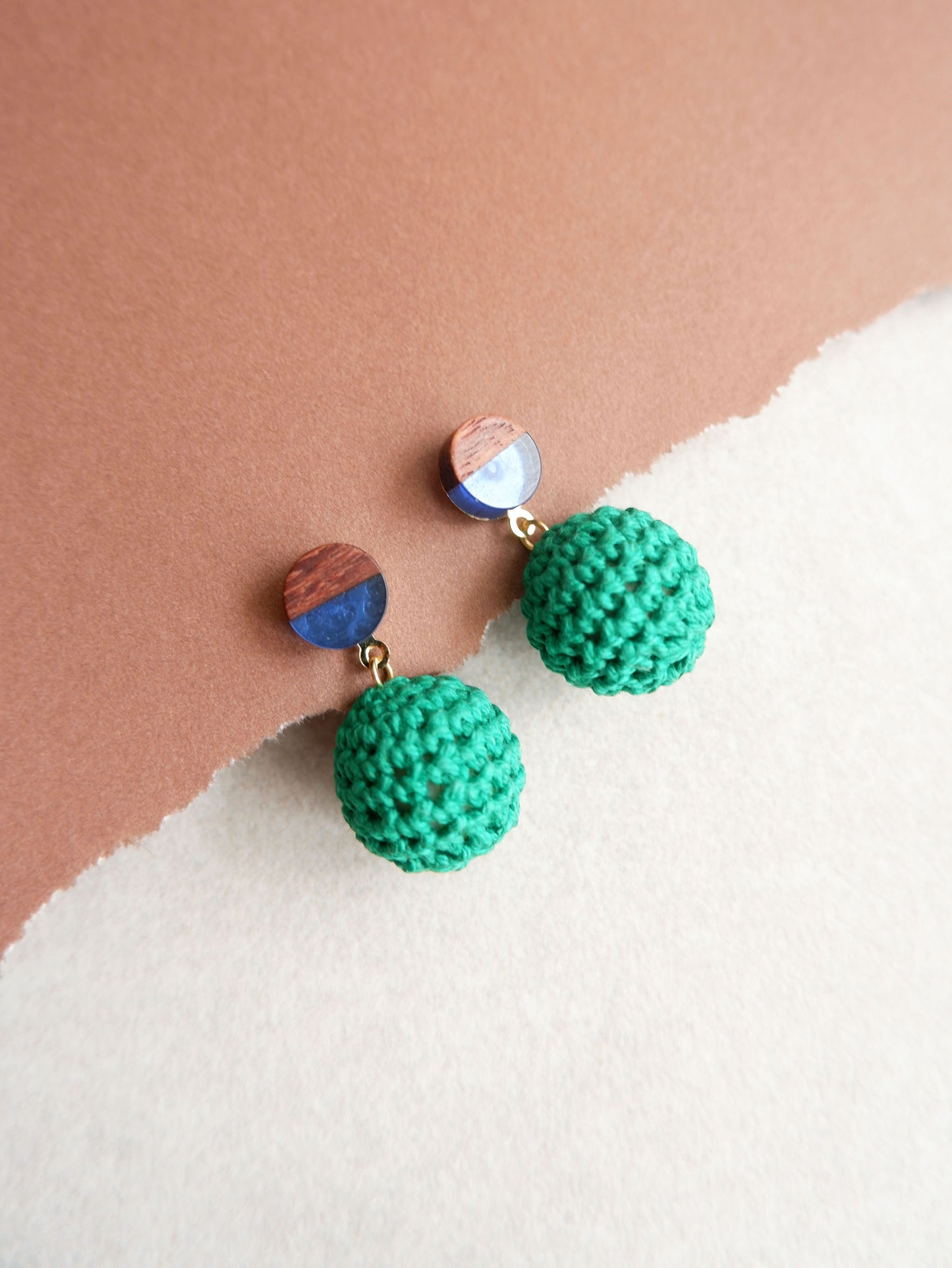 Hana crochet bead earrings- Green