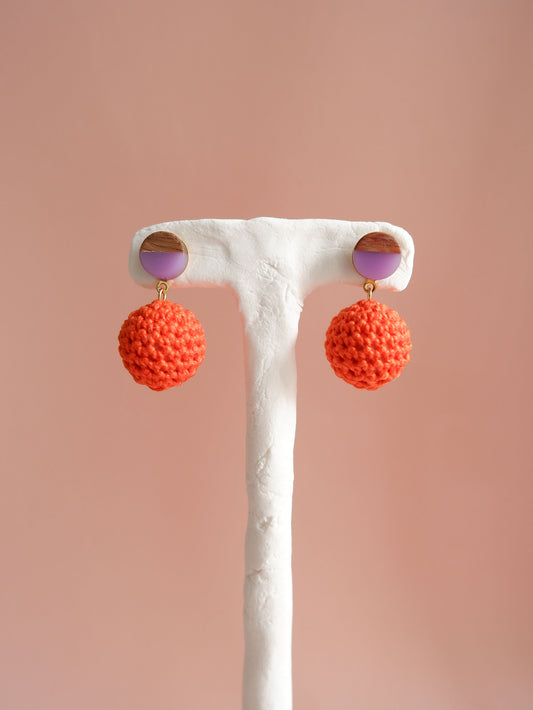 Hana crochet bead earrings- Carrot