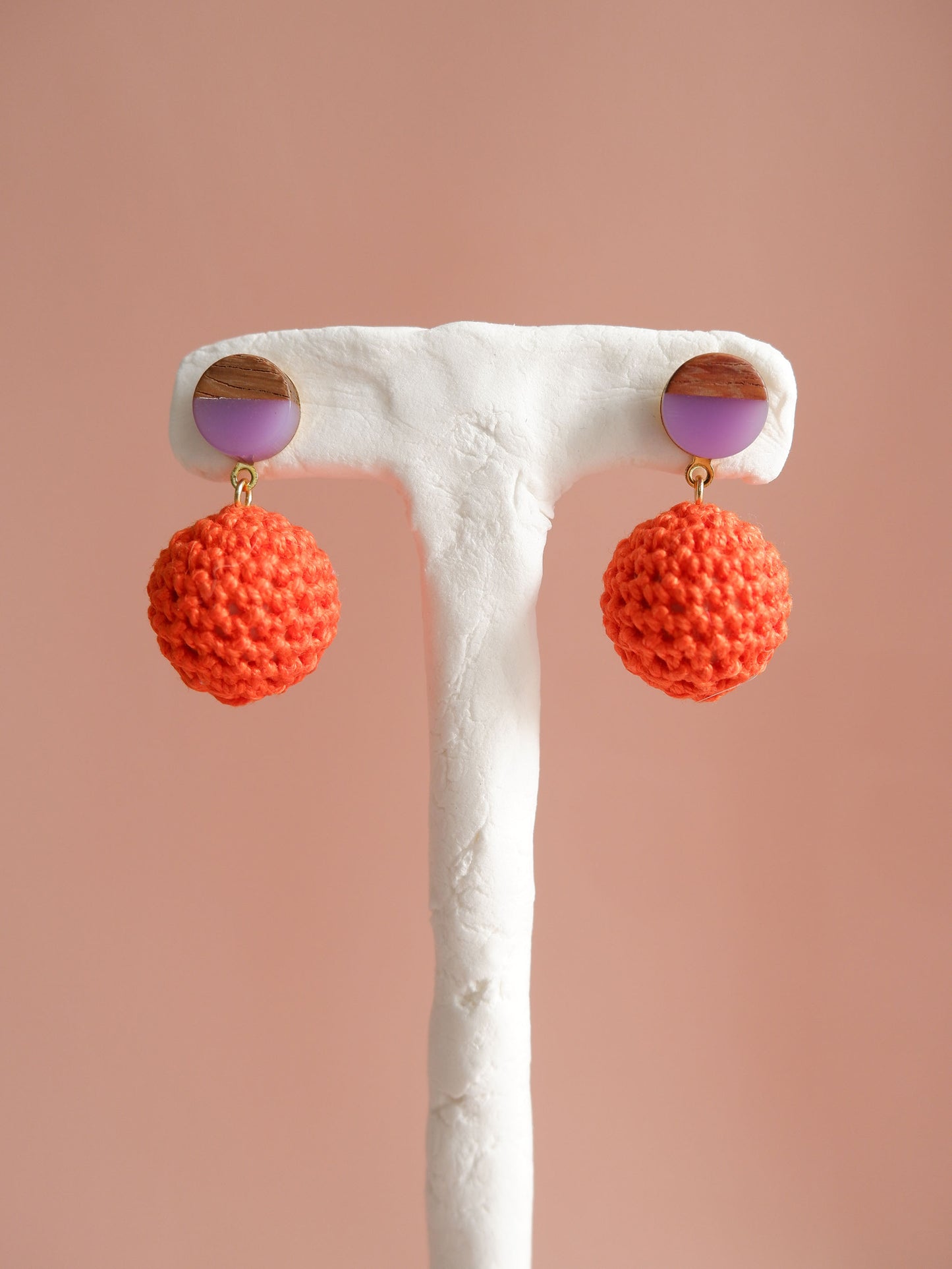 Hana crochet bead earrings- Carrot