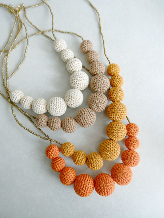 Malena crochet bead necklace- Earth Tones