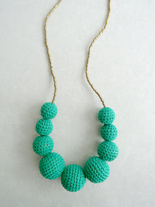 Malena crochet bead necklace- Cool Tones