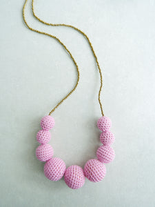 Malena crochet bead necklace- Cool Tones