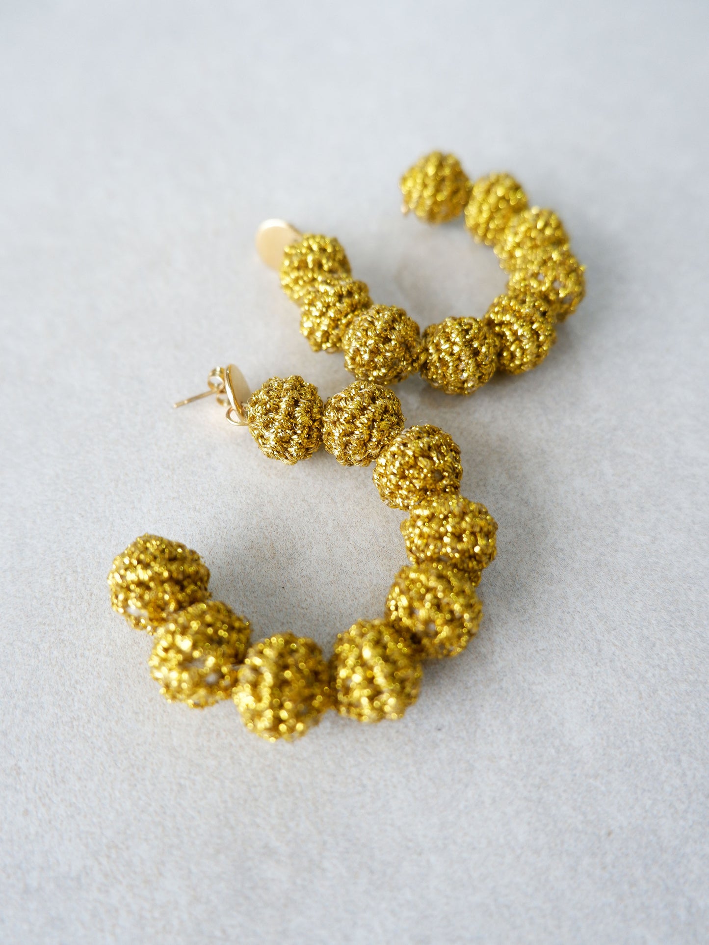 Holiday Aia crochet bonbon hoop earrings