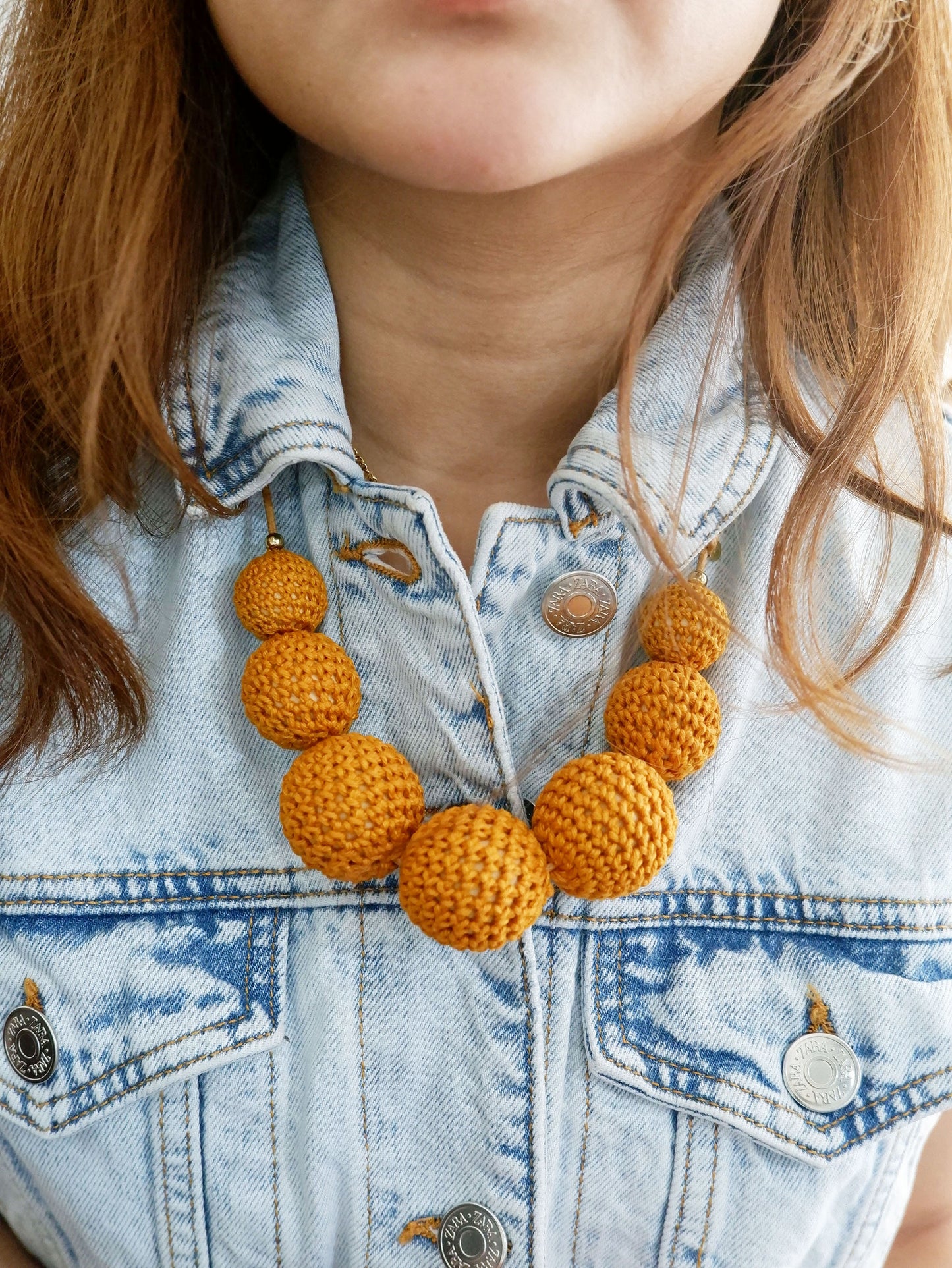 Maru adjustable crochet bead necklace