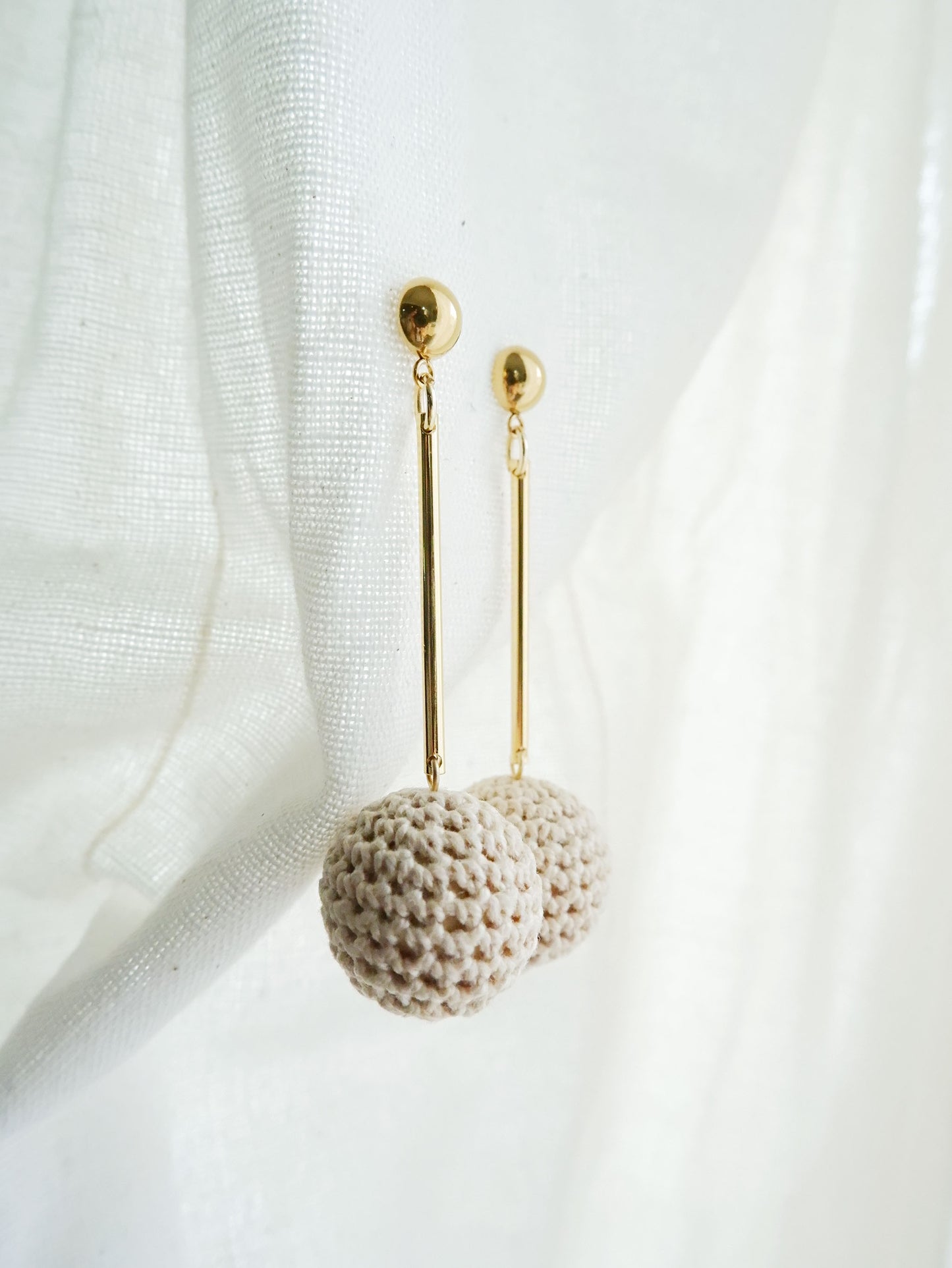 Crochet Ball Drop Earrings