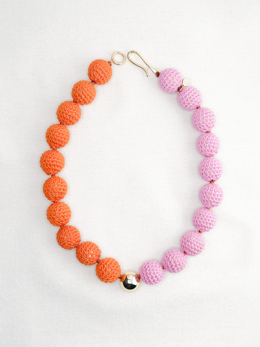 Kate Two-Tone Crochet Bead Necklace