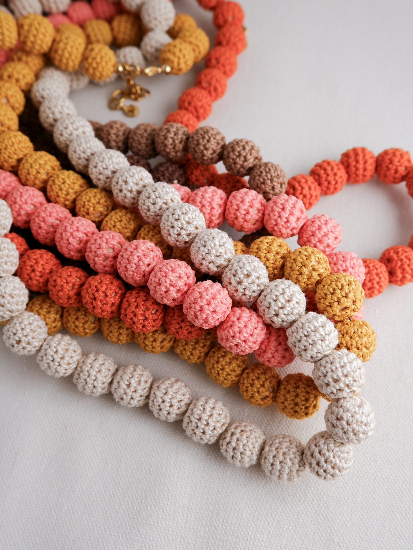 Lei Crochet Bead Long Necklace